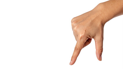 a hand pointing down isolated on transparent background © Hanna
