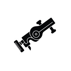 Black Silhouette Spline Cutting Jig Vector Icon white