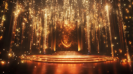 Naklejka premium Abstract stage lights background, Concert stage lights, fountain at night. 