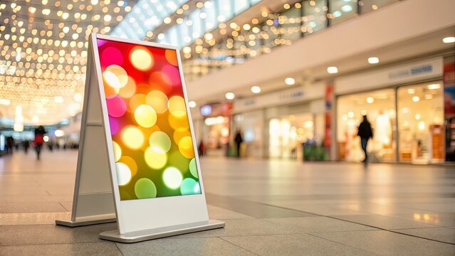 Lime green tiled subway wall mockup with blank poster
