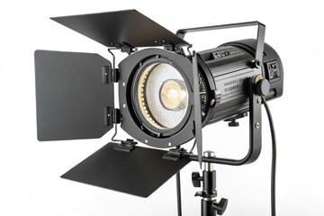 Professional studio light isolated with transparent background. Professional TV and cinema light.