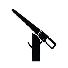 Black Silhouette Vector Tree Trimming Saw Icon pruning