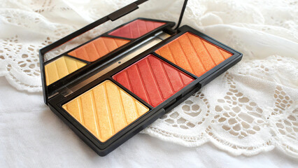 Makeup palette eyeshadow blush highlight beauty product cosmetic face powder beauty blogger makeup artist kit