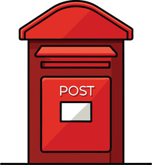 Red Postal Box: A vibrant red postal box stands tall, a timeless symbol of communication and connectivity in a world of letters. The bright hue pops, promising reliable service.