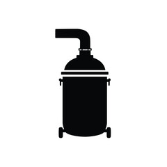 Black Silhouette Vector Wood Dust Extractor Icon illustration