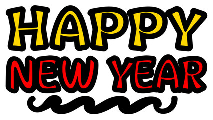 Happy New Year typography lettering design