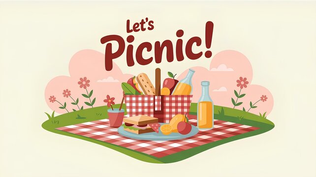 Celebrate National Picnic Month with this delightful outdoor dining illustration - Powered by Adobe