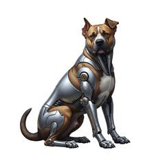 Cybernetic dog futuristic robotic canine illustration
