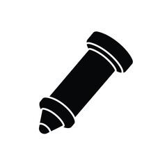 Black Silhouette Wooden Dowel Pin Vector Icon