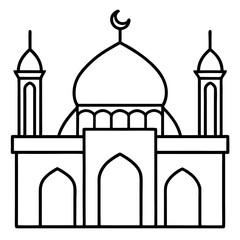 Minimal Mosque Outline Vector