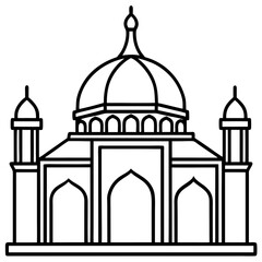 Minimal Mosque Outline Vector