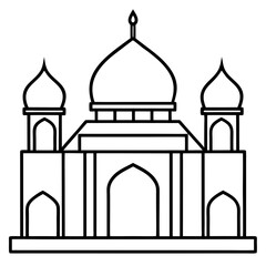 Minimal Mosque Outline Vector