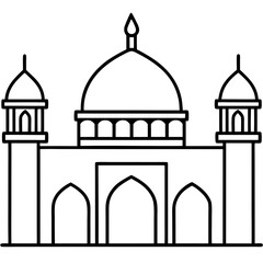 Minimal Mosque Outline Vector