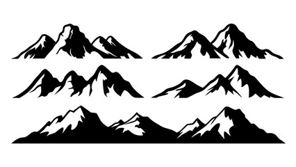 Fototapeta premium mountains silhouettes on tranparent background