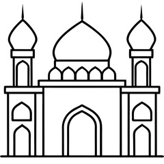 Minimal Mosque Outline Vector