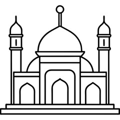 Minimal Mosque Outline Vector