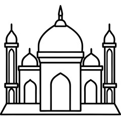 Minimal Mosque Outline Vector