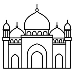 Minimal Mosque Outline Vector