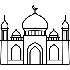 Minimal Mosque Outline Vector
