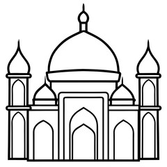Minimal Mosque Outline Vector