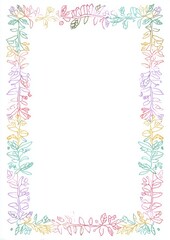 Obraz premium Hand drawn line art of border frame art white background