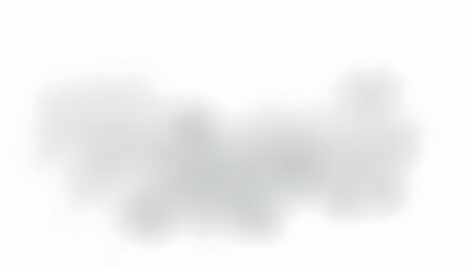 Cloud Dense fog patch with fading edges expanding in curved motion, isolated on a clean white background