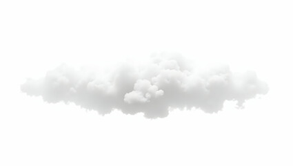 Cloud Elongated soft cloud stripe with dense cotton texture, isolated on a clean white background