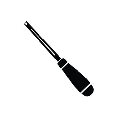 Black Silhouette Woodworking Awl Vector Icon tool