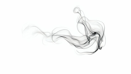 Cloud Hovering misty coil dissolving edges and clear center, isolated on a clean white background