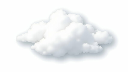 Cloud Random-shaped cloud cluster isolated with shadows on clean backdrop, isolated on a clean white background