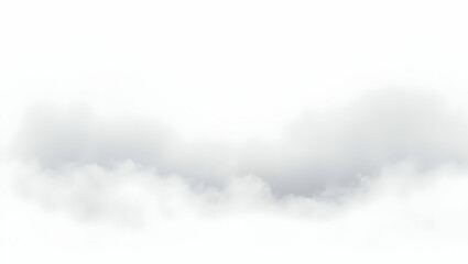 Cloud Wispy morning mist with invisible base and visible top, isolated on a clean white background