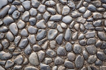 real rock, stone, pebbles floor ground, seamless pattern with golden sunrise, sunset reflection...