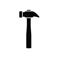 Black Silhouette Woodworking Hammer Vector Icon tool 1