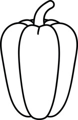 bell pepper icon line art vector illustration on transparent background