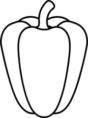 bell pepper icon line art vector illustration on transparent background