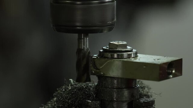 VDO 4K Lathe is working on turning metal parts for industrial use.	
