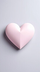 Obraz premium Heartfelt Devotion: A softly lit, 3D-rendered pink heart casts a shadow, emphasizing its elegant form and symbolizing love, care, and affection.