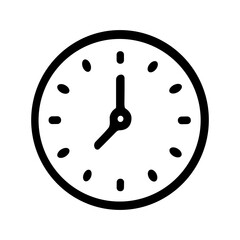 Simple Lineart Clock Time at Eight O'Clock Business Icon