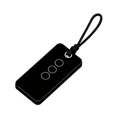 Fototapeta premium Sleek Black Key Tag with Three Buttons and Cord