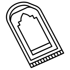 Clean Prayer Mat Outline Vector