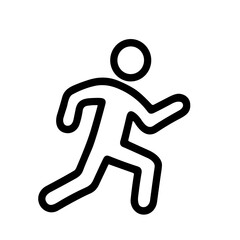 Minimalist Outline Running Person Symbol Design Concept Human Figure Icon