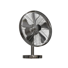 un ventilateur design chromé - rendu 3D - fond transparent	