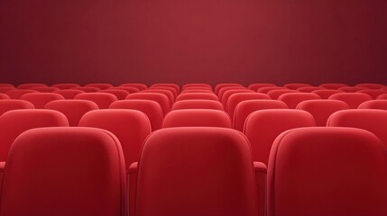 Obraz premium Comfortable Red Theater Seating for Movie and Event Venues