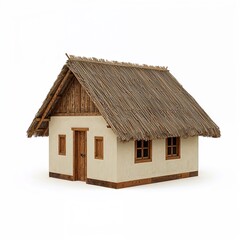 Modern architecture in Africa traditional rural house with thatched roof

