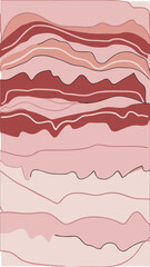 Abstract earth tone graphic illustration featuring wavy lines and textured color layers on a white backdrop