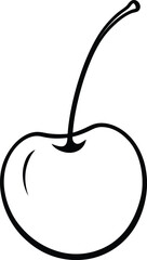 cherry icon line art vector illustration on transparent background
