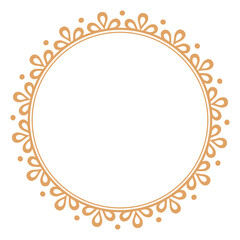 Ornate Golden Circle Frame Illustration.