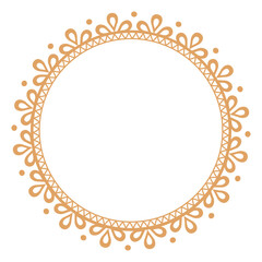 Ornate Golden Circle Frame Illustration.