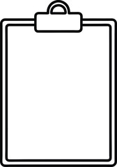 clipboard icon line art vector illustration on transparent background