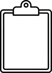 clipboard icon line art vector illustration on transparent background